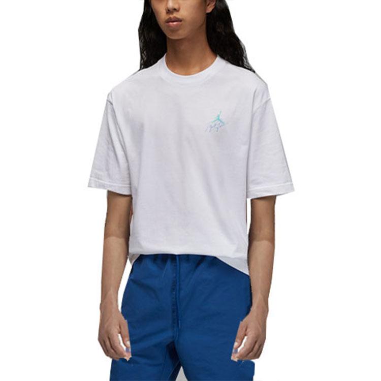 Jordan Logo Print Casual Crew Neck Short Sleeve T-Shirt Men Tops White DZ4055-100