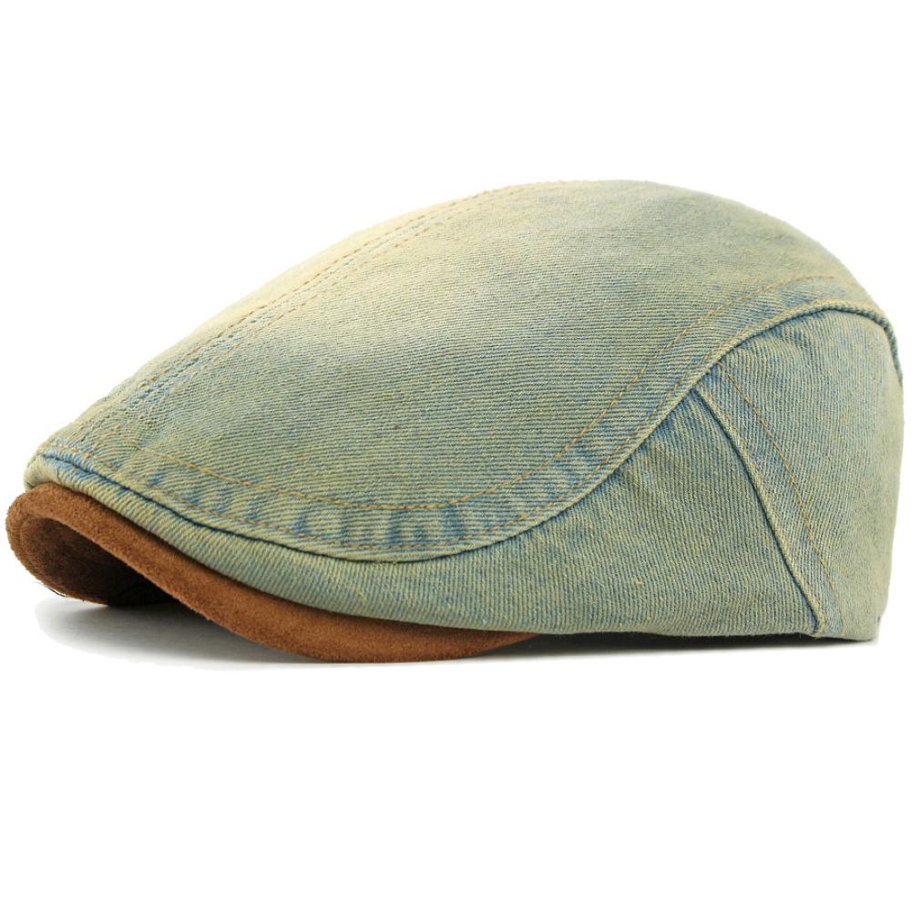 HT5042 Beret for Men Women 100% Cotton Denim Beret Hat Male Female Ivy Flat Cap Retro Artist Painter Hat Spring Autumn Beret Cap