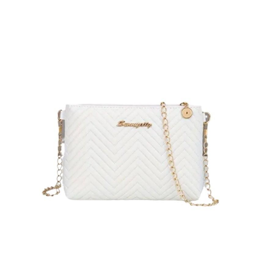 Simple Solid Color, High-end Feel, Quilted Embossed Chain Shoulder Strap, Commuter Women's Bag, Compact Women's Crossbody Bag