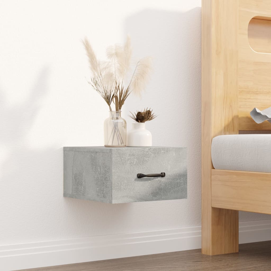 Vidaxl Hanging Bedside Cabinet, Concrete Grey, 35X35X20 Cm
