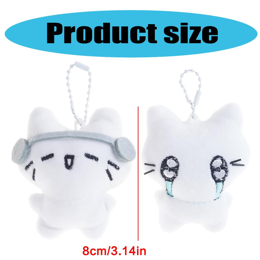2Pack Plush Bag Charm Keyring Pendant Stylish Bag Decoration Cats Shape Bag Accessory Plush Texture Suitable for Gifting