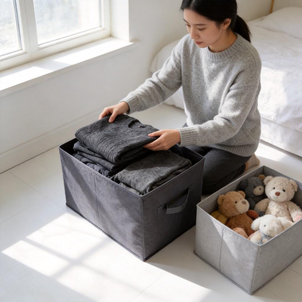 Toy And Clothing Storage Bin Oxford Cloth Handheld Container For Home Use