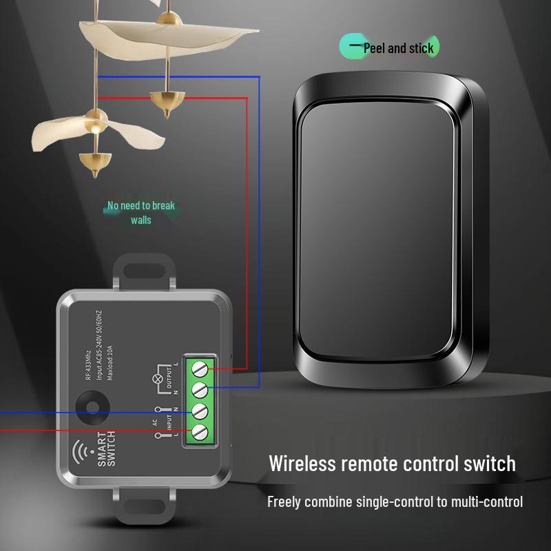 Smart Wireless Remote Switch: No Wiring, Battery Powered, Home Light Control Panel