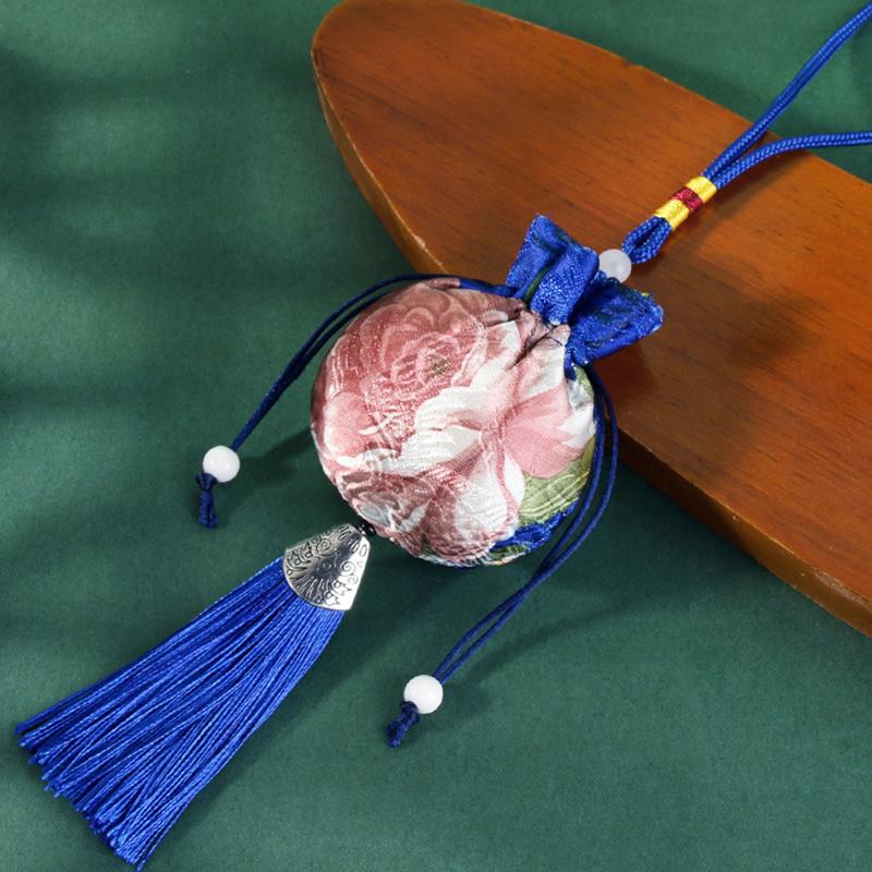 Chinese Silk Style Brocade Embroidered Bag Embroidery Sachet Cloth Pouches Tassel Pendant Drawstring Bag For Jewelry Gift Bags