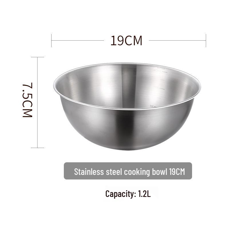 304 Stainless Steel Kitchen Basin: Wash Veggies, Knead Dough, Beat Eggs, or Mix Salads. Thick, Durable Design for Household Use.