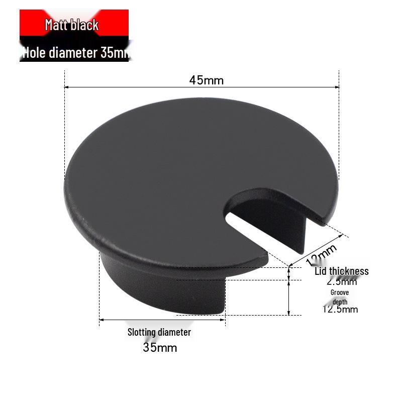 Zinc Alloy Desk Cable Grommet - Round Desktop Cable Pass-Through Cover
