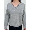 50% off Miss Biggie Fashion Plus Size Loose Easiest for Match Collar Edge Stitching Lace Wool Blend Long Sleeves Sweater
