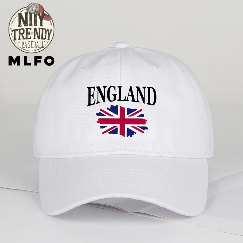 Lightweight Adjustable Baseball Cap with ENGLAND Print Classic Comfortable SoftTop Cap Featuring a National Flag Design Bre