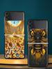 Honeybee Flower Pattern Hard PC Phone Case For Samsung Galaxy Z Flip 7 6 5 4 Black Cover For Galaxy Z Flip 3 Foldable Shell Bags