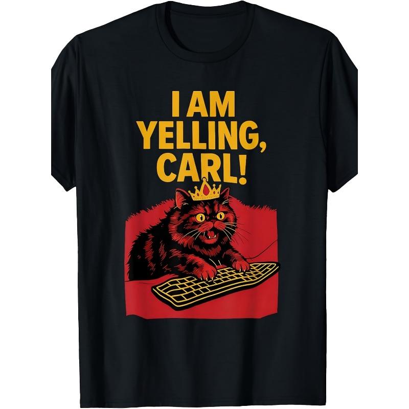 

Graphic TShirt Featuring The Popular Carl Screaming Cat Meme Designed for Casual Wear with a Comfortable Fit This Trendy Crew Neck Top Comes XL чорний