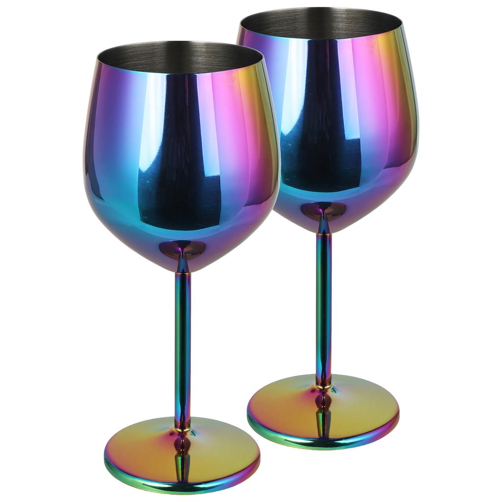 500ml Edelstahl Weinglas Kelch 304 Roségold Silber Gold Farbe, Robuster Metallbecher für Rotwein Champagner Bar Party
