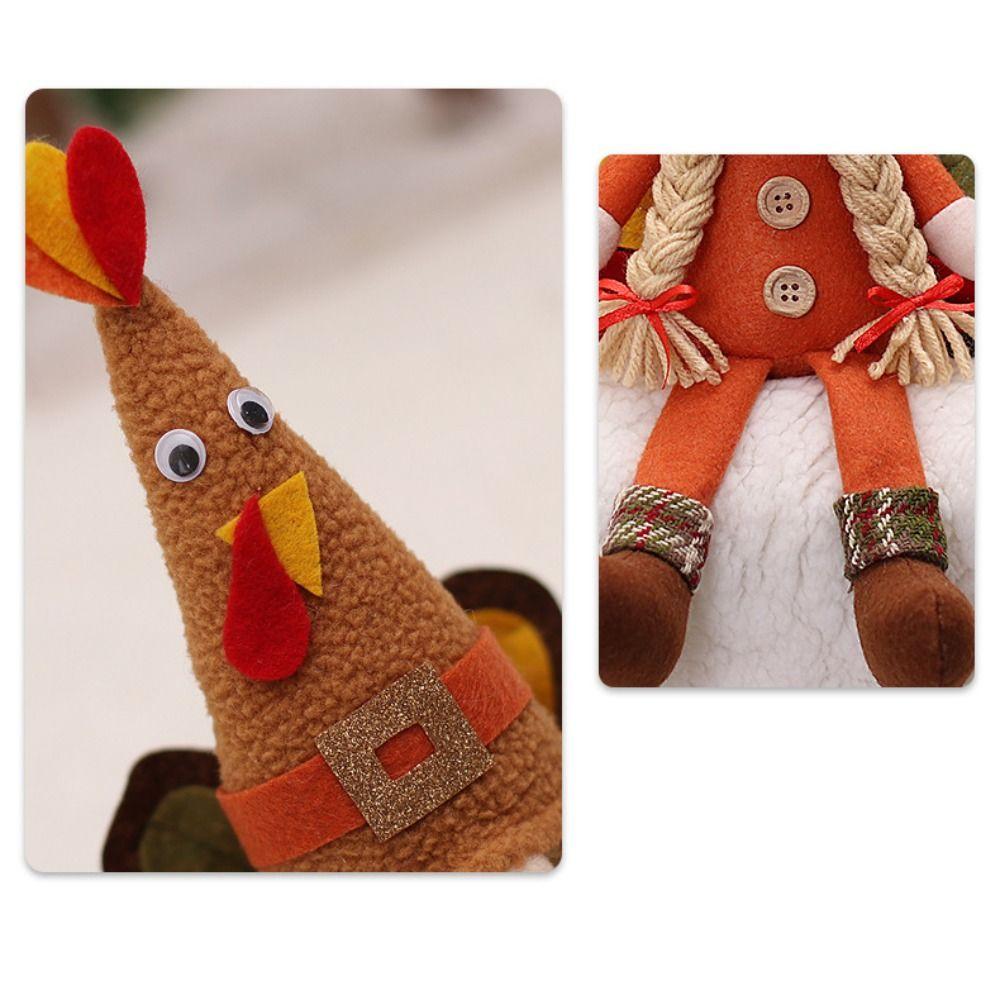 Cute Thanksgiving Turkey Statue Creative Miniature Figurine Sculpture  Home
