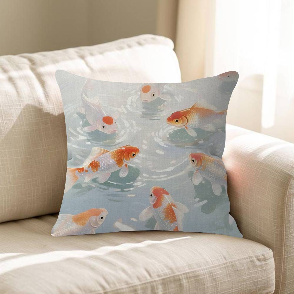 Luckly Koi Goldfish Pillow Anime Pillow Sofa Bed Head Pillow Cover Cushion Cover Fashion