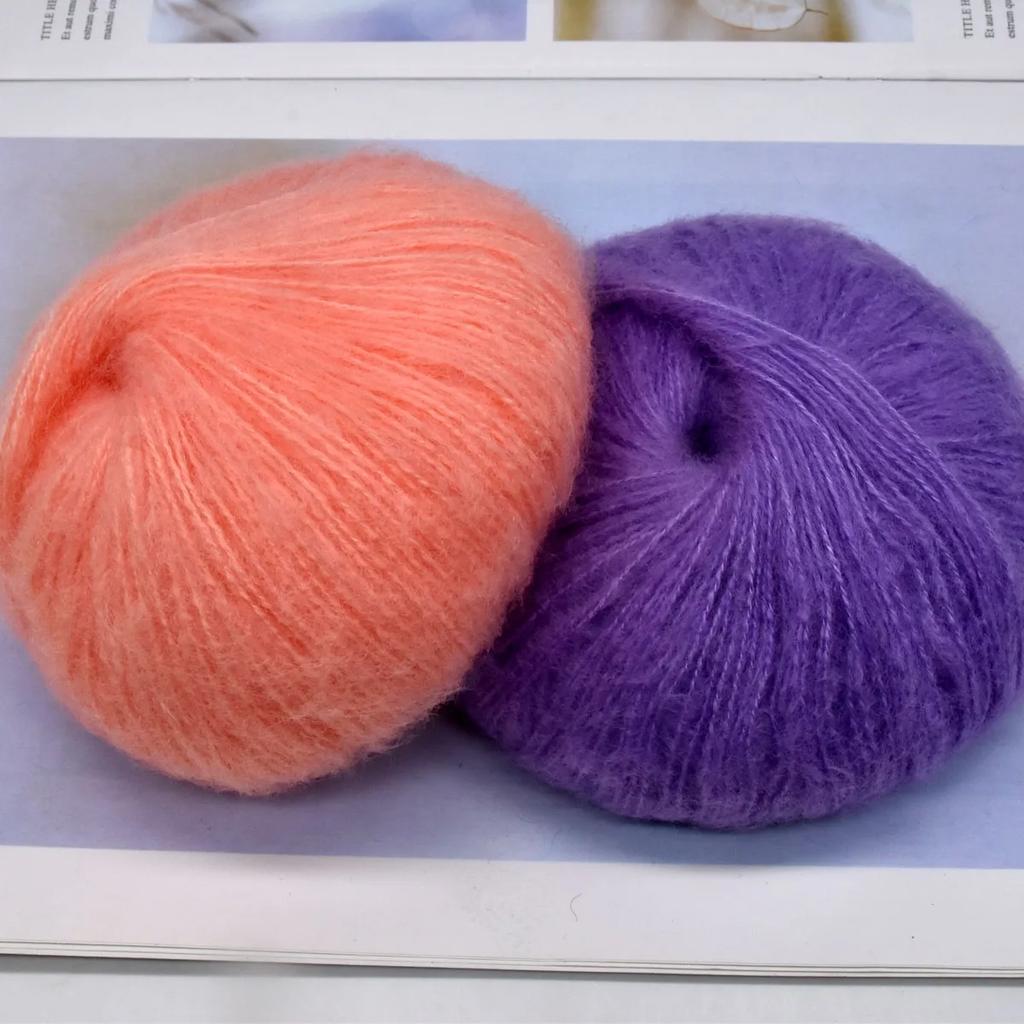 25g Soft 40% Acrylic 60% Mohair Yarn 160m/175yd Plush Yarn Hand Knitting Crochet Sewing DIY Shawl Scarf Thread