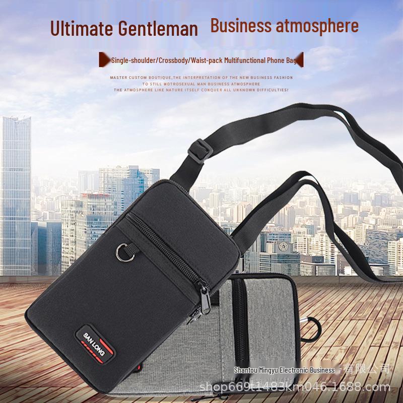 

Новая мобильная поясная и наплечная сумка для телефона – уличная сумка для хранения на плече Two-layer Dark Gray