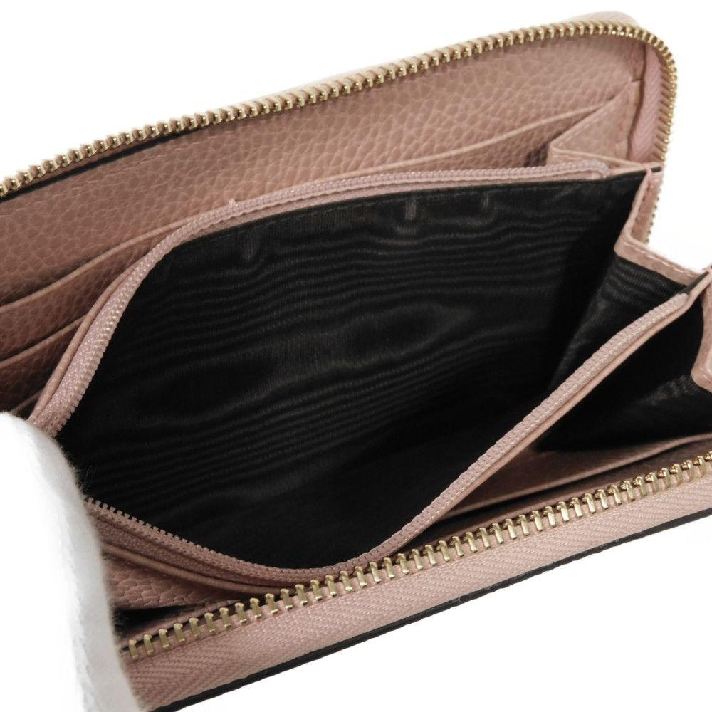 Used 9539 Double G Zip Around Wallet, 449347 CAO0G 5806 7940, Calfskin Zip Around Interlocking G, Soft Pink, Women's