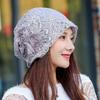 Modische Schleifen-Pullovermütze für Damen für Frühling und Herbst, gehäkelte Spitze, koreanische florale Kopftuchmütze