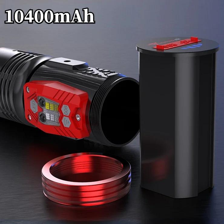 Super Bright Zoom Night Fishing Flashlight 5 Light Sources Blue/UV/White/Yellow/Red Searchlight Zoomable Flashlight with Bracket