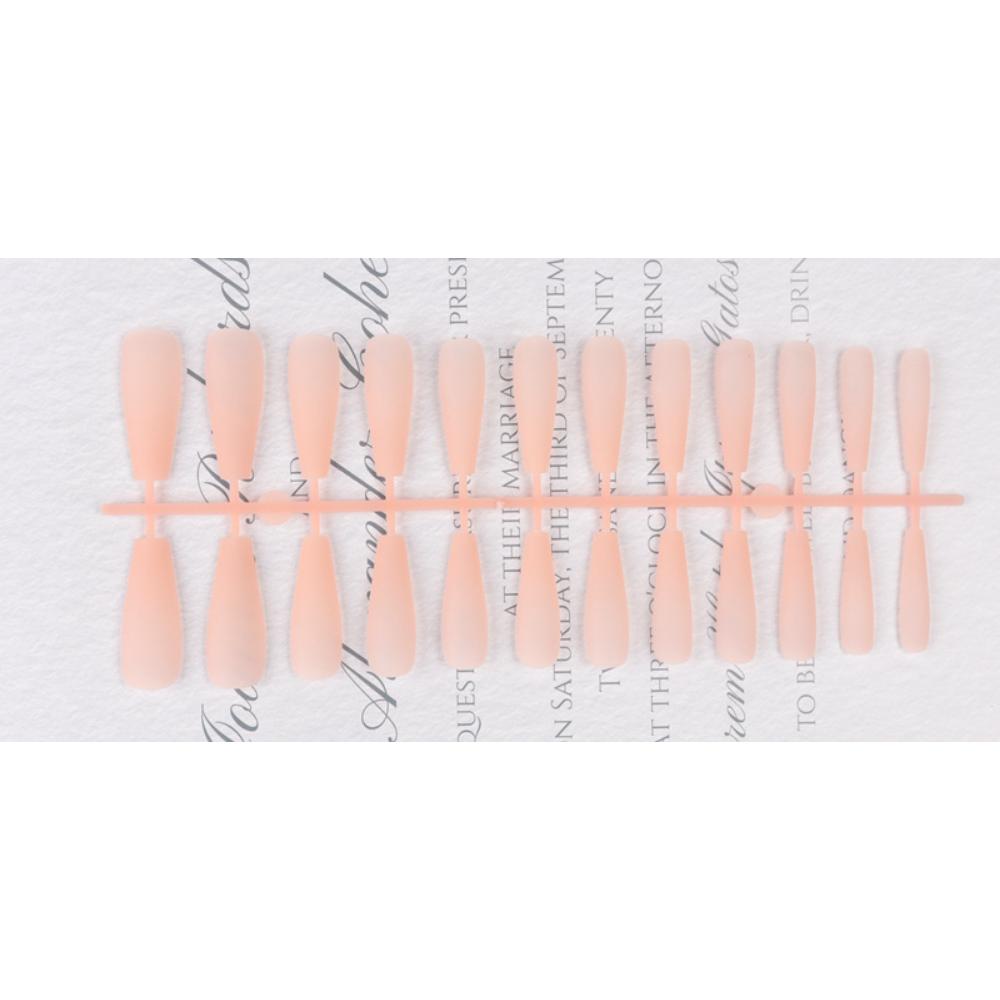 24pcs/set DIY Quick Nails Lengthened Ballet Matte T-shaped False Nails Multi-color Strips Finished Wear Manicure
