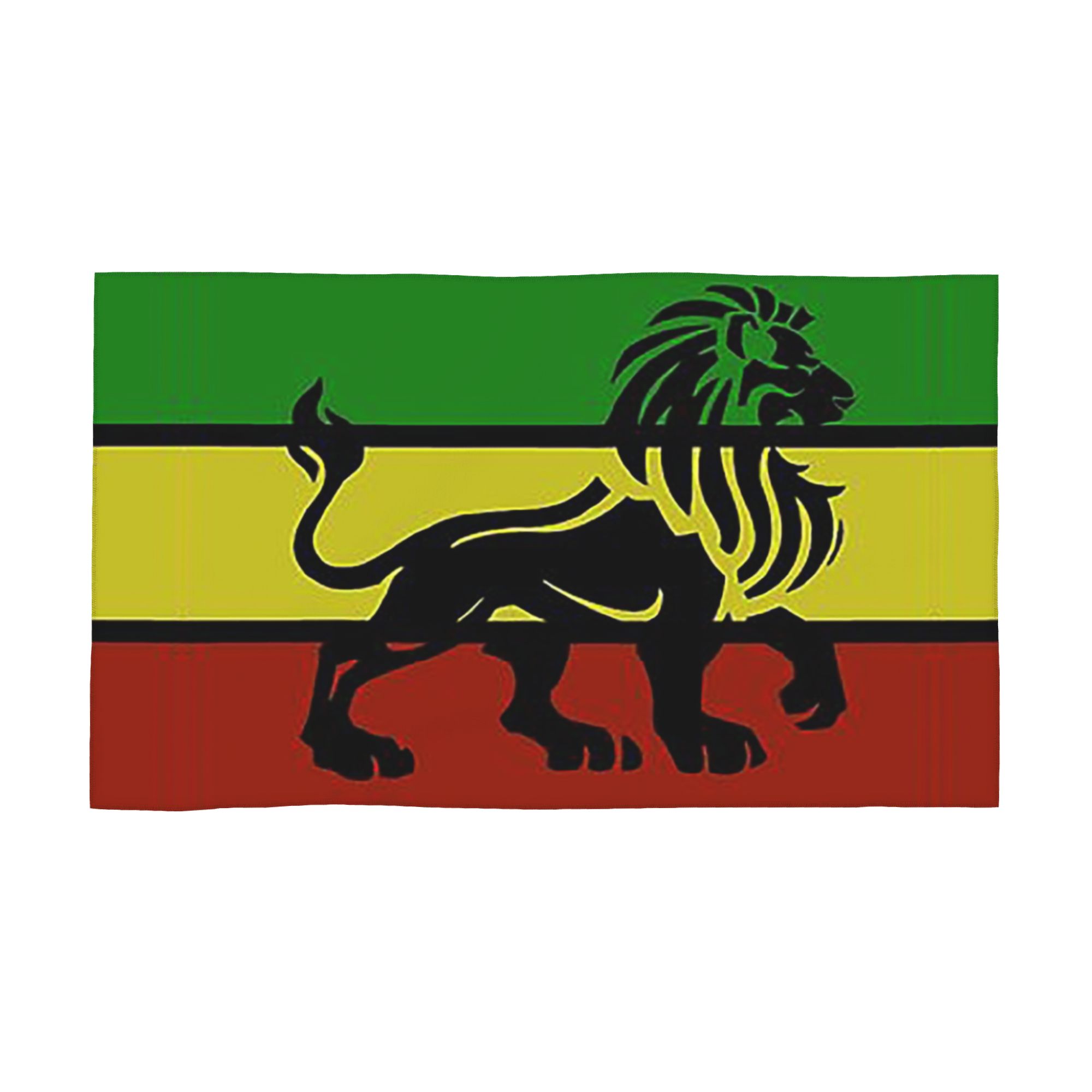 Black Rasta Lion on Rasta Flag Jamaican Reggae Design Soft Face Towel Quick Dry Pool Bath Cotton Towels Absorbent W40*H60(CM)