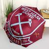 West Ham United, Anniversary Automatic Opening and Closing, 8 Rib Structure Portable Umbrella, Suitable for Men and Women In All Seasons  Pe