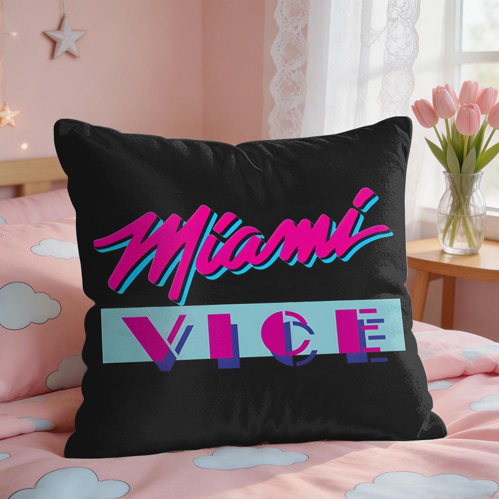 MMiami Vice Movie Cool Cushion Cover Square Short Plush Pillow Case Living Room Sofa Home Decor Funda X