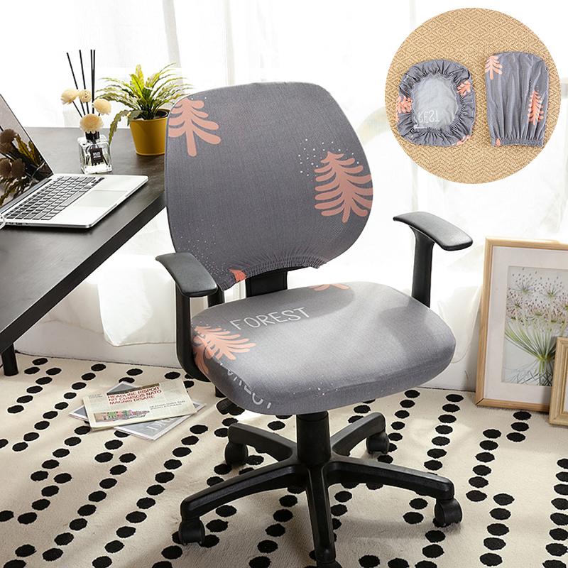 Universal Split Seat Cover Office Chair Cover Stretch Spandex Computer Anti-Dust Armchair Slipcovers Removable Seat Protector