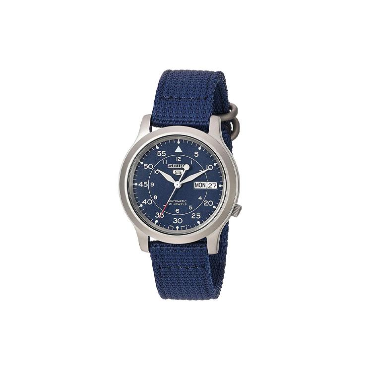 SEIKO SEIKO5 Business Automatic Mechanical Movement Stainless Steel Strap Watch Men s Watches SNK807K2 Blue Dial