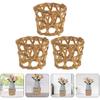 Happyyami 4pcs Wicker Woven Cup Holder Rattan Drink Glass Cup Holder Bottle Cover Rattan Vase Cover Sleeve Chic Rustic Table Centerpiece Decor for