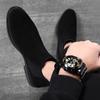 Fashion England Style Men's Casual Business Office Chelsea Boots Cow Suede Leather Shoes Black Trendy Cowboy Autumn Winter Ankle Botas