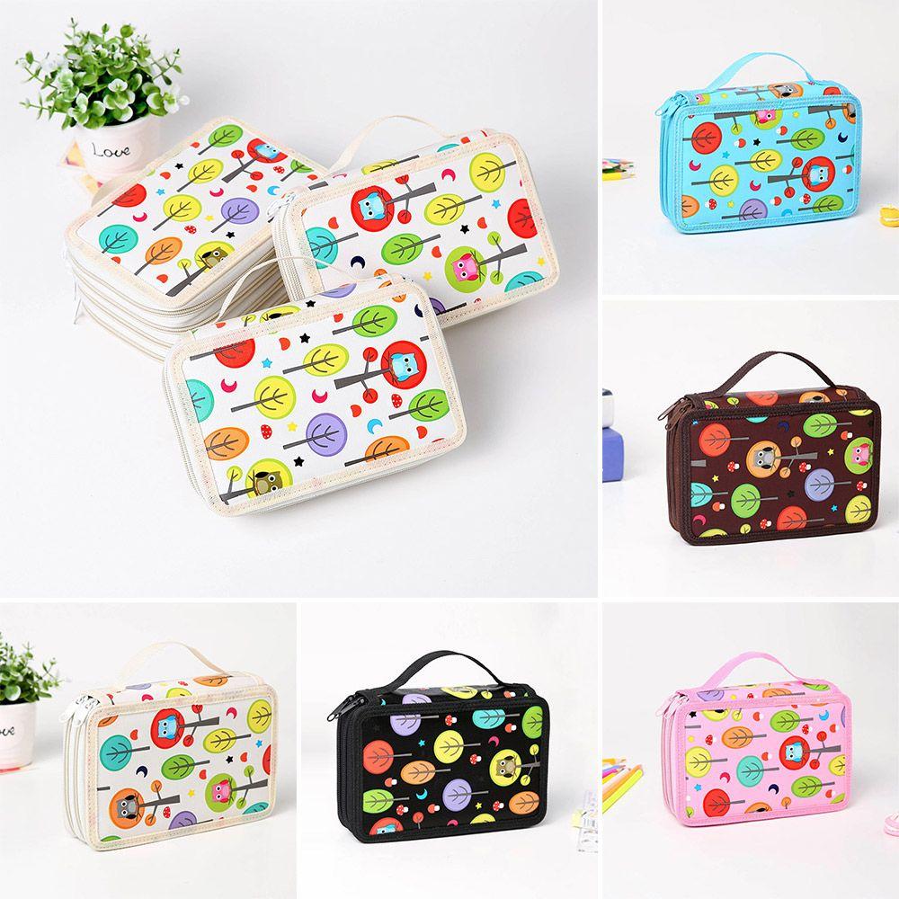 Multifunction Oxford Cloth 32 Holes Color Pencil Stationery Box Storage Pen Bag Pencil Case