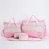 Fashionable Polka Dot 5-Piece Mommy Bag Set - Versatile, Large Capacity Shoulder Bag for Mother and Baby