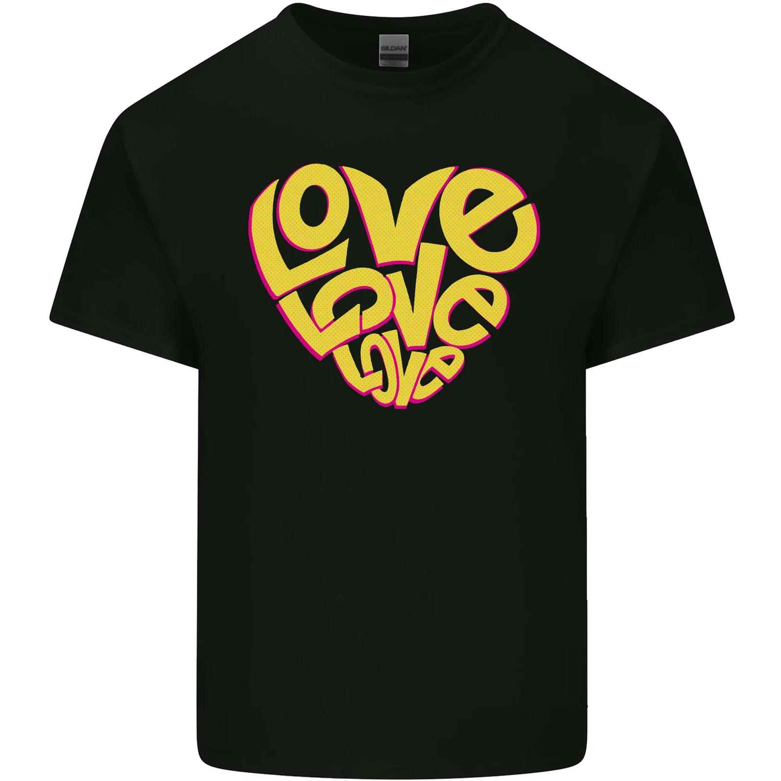 Love Word Art Heart Shape Anti-War Hippy Kids T-Shirt Childrens S