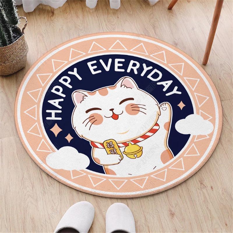 Cartoon Round Carpet for Kids: Living Room, Sofa, Coffee Table, Bedroom Cushion, Hanging Basket, and Chair Floor Mat
