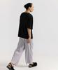 Akebteu Ps08X Pleated Round Daily Basic Short Sleeve T-Shirt [Black]