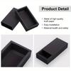 8pcs Black Kraft Paper Drawer Box Mini Crafts Cardboard Present Boxes Soap Jewelry Party Favors Packaging Boxes Foldable Square Jewelry Display