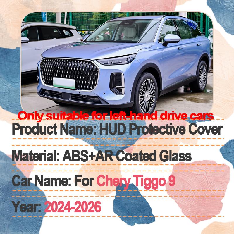 Car HUD Display For Chery Tiggo 9 Accessories 8 L Fulwin T9 2024~2026 Car HUD Head Display Protective Cover Non Reflective HUD