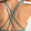 Cross Back Women's Quick-Dry Nylon Sports Bra for Yoga and Running