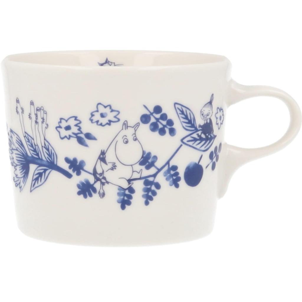 Moomin Blue Flora Ceramic Kobana Mug, 260ml,