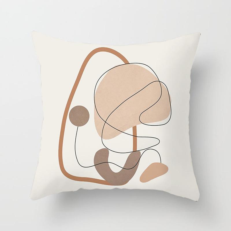 45X45CM Printed Panel Geometric Pillow Modern Minimalist  Office Cushion Cover Polyester