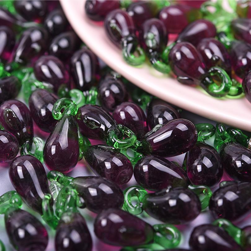 15pcs Mixed Glass Pepper Cherry Cabbage Pendants For Jewelry Making Supplies Red Apple Fruit Charm Pendant DIY Keychain Material