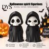 Black Robed Skeleton Statue 3D Printed Grim Reaper Figurine, Gothic Robe Statue, Figurine Mini Model Toy for Halloween Desktop Decoration Ornament