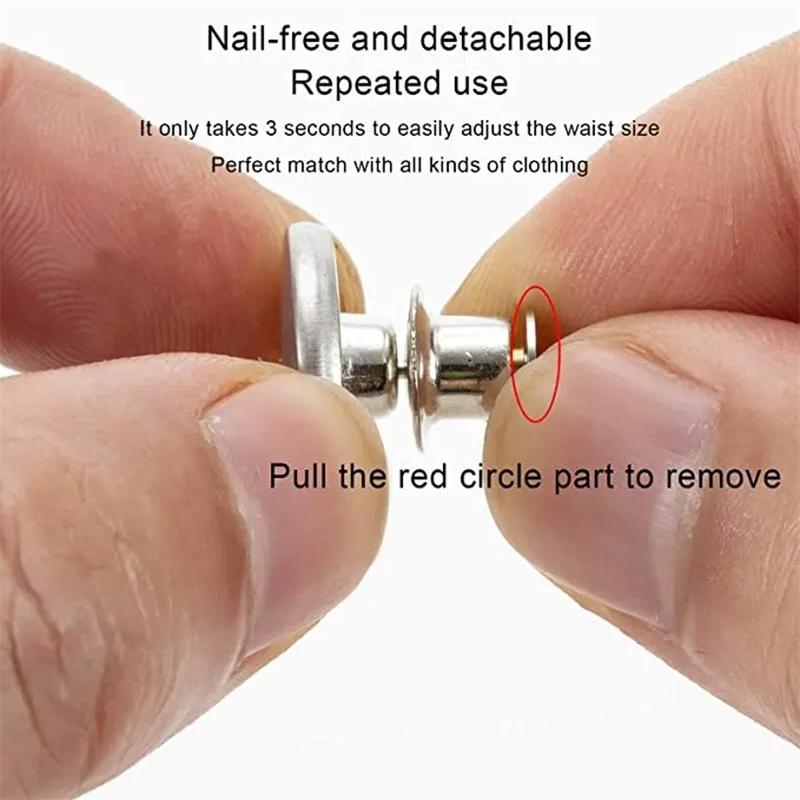 20Pcs Adjustable Detachable Jeans Pin Buttons Nail Sewing-free Retro Metal Buckles for DIY Clothing Garment Button Accessories
