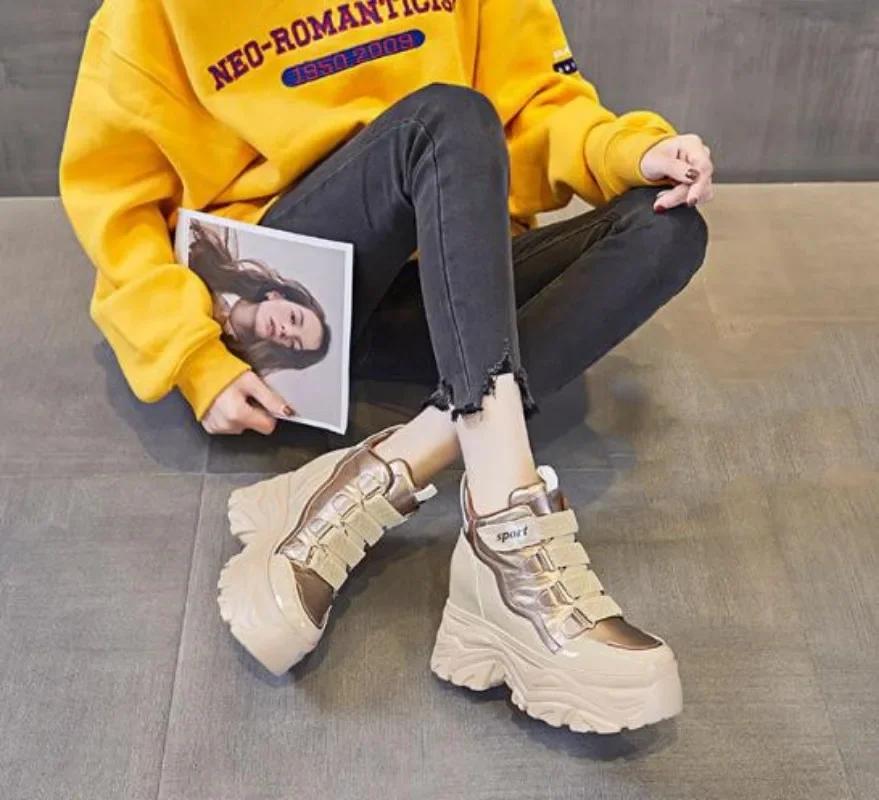 Горячие продажи 7 см натуральная кожа женские весенние скрытые каблуки осенние ботильоны — фото 5