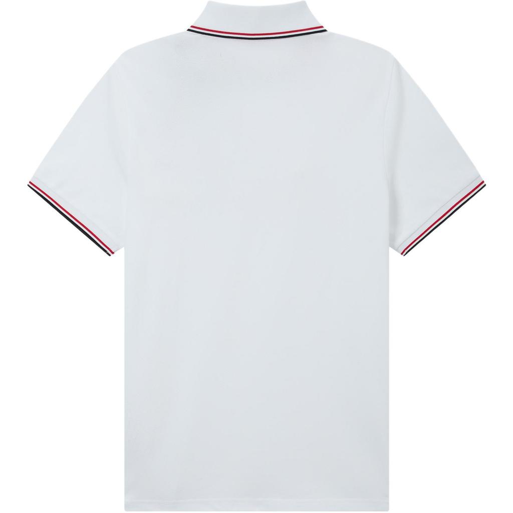 Moncler FW20 Logo Knit Striped Polo Shirt Men tops White G10918A7030084556001