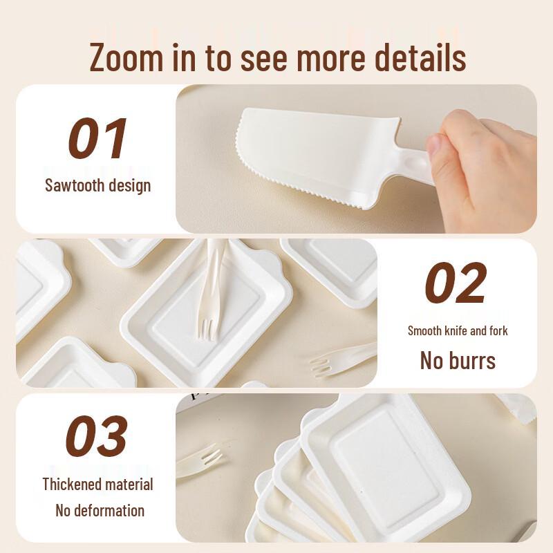 Meidi Individually Wrapped White Disposable Cutlery Set
