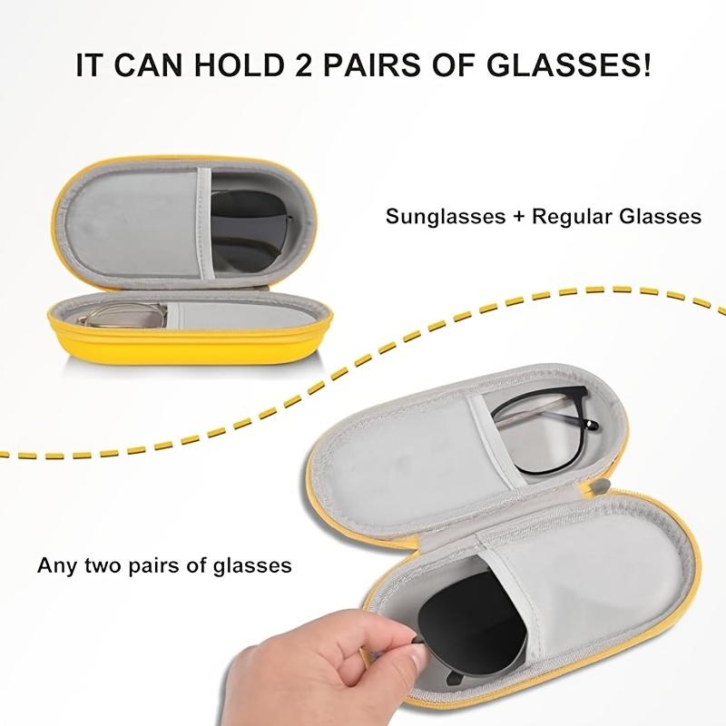 Portable Dual Glasses Storage Box, Sturdy Hard Shell Double Eyeglasses Case, Minimalist Shockproof Sunglasses Holder