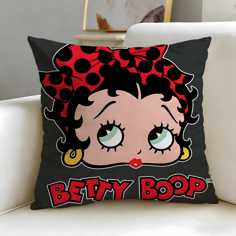 classic cartoon character Betty Boop Cushion Cover Soft EasyWash Pillow Case Versatile for Couch Bed Travel and Office
