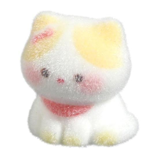

2Pcs Cat Figurines Resin Flocking Decor for Car Mini Cute Cat Dashboard Office Desk Bedroom Kitchen D