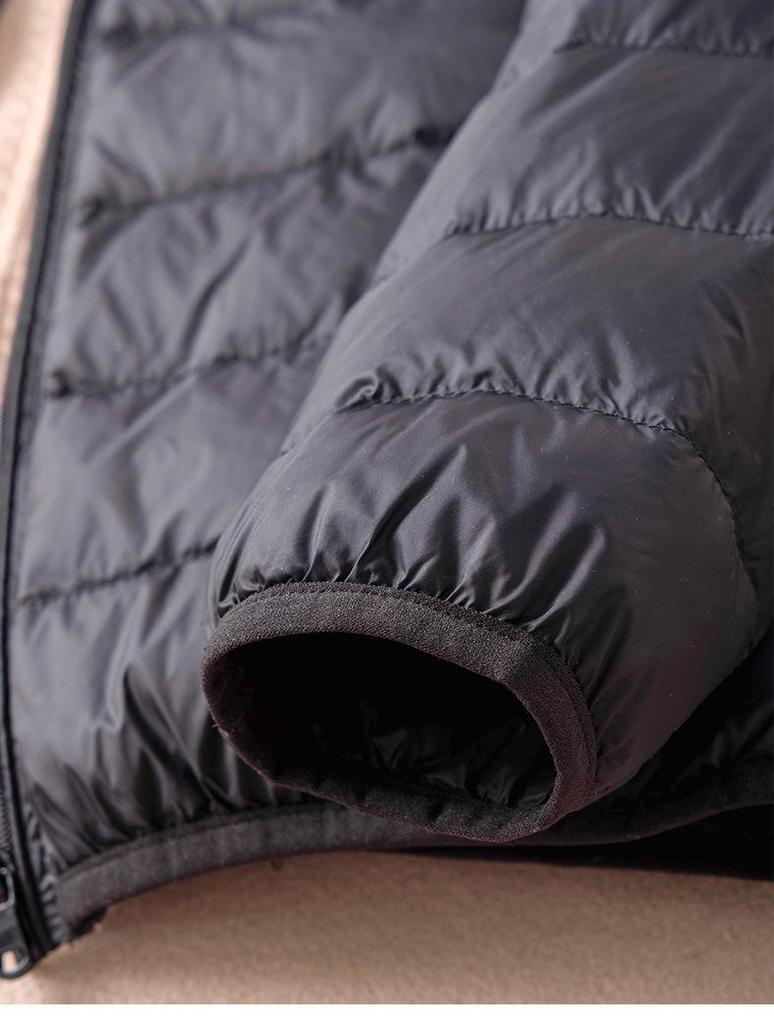 Women's Lightweight Black Down Jacket 2025 - Small Size, Short, Thin Inner Layer, Stand-Up Collar for Middle-Aged Women